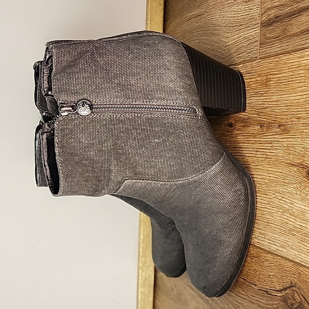 Simply Vera Charcoal Grey Canvas Double Zip Boots
